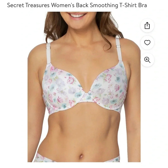 Secret Treasures 52469 Women Floral Light Lined Back Smoothing T Shirt Bra 40DDD - Picture 1 of 13